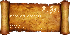 Menches Zsanett névjegykártya